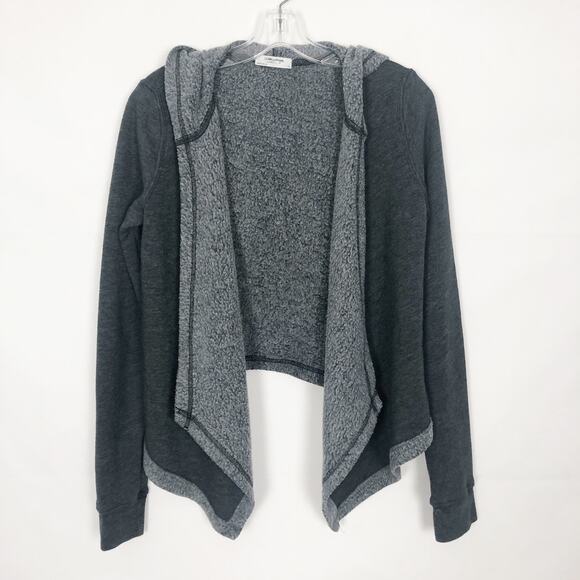 35MM Clothing Open Front Charcoal Hooded Cardigan Size XS - Picture 1 of 10